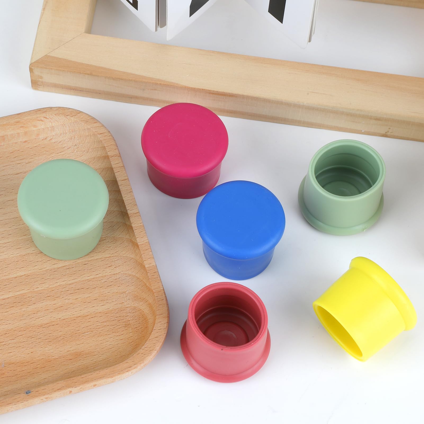 WeddHuis Lot De 6 Bouchons à Vin Silicone,Bouchon De Bouteille Rond, Capsules De Bière/Beer