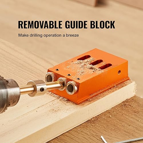 Miniatura 4 de VEVOR Kit de plantillas de agujeros de bolsillo, aluminio profesional y mejorado, sistema de carpintería ajustable y fácil de usar, guía ángulo de