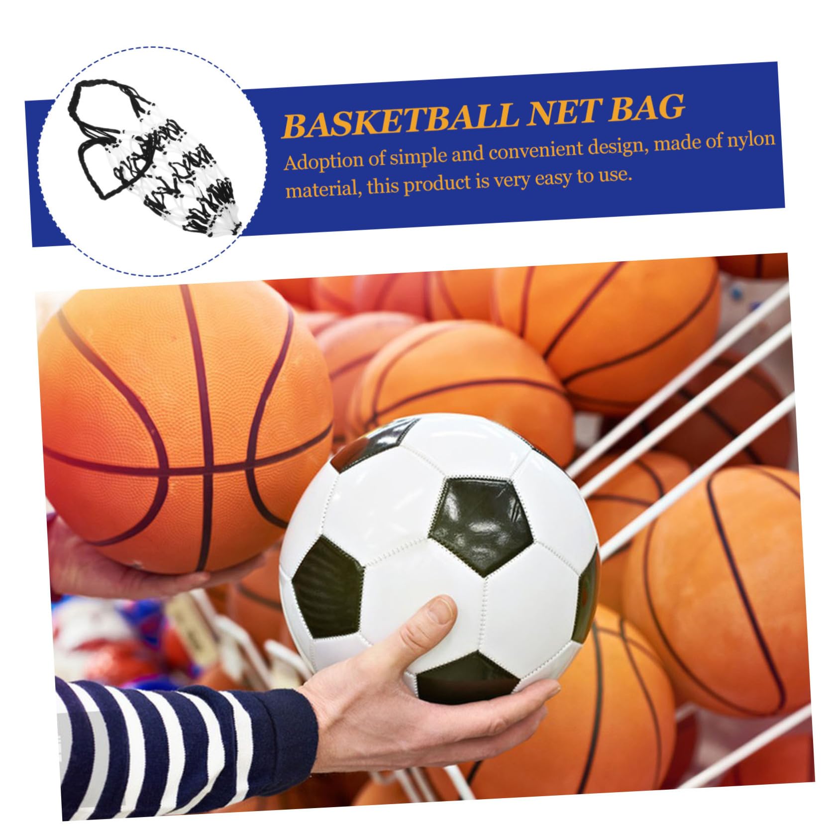 GOOHOCHY Portable Ball Organizer Mesh Design Basketball Football Bag Carry for Gym Outdoor Use