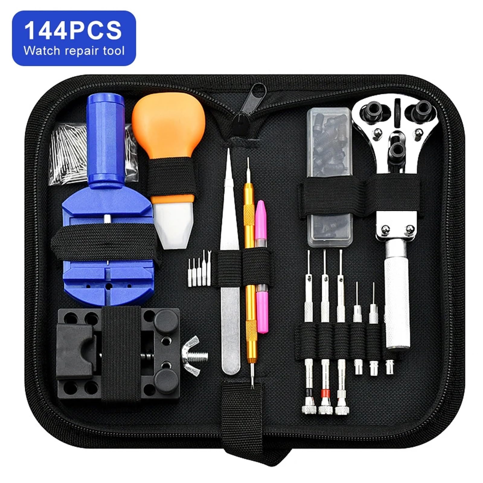 Kits de reparación de Relojes, 144 Piezas, Kit de relojero Profesional, Juego de Herramientas de reparación, extracción de Correa de Reloj,