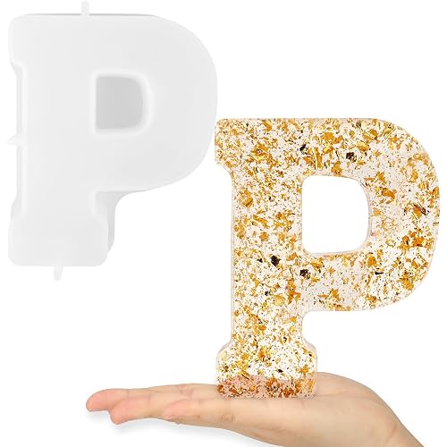 Gartful 7 Inch Large Letter Molds for Resin, 3D P Capital Alphabet Epoxy Resin Mold, A to Z Thick Resin Letter Molds for Making Letters, Word Sign Art, DIY Crafts, Making Cake, Party Home Decor