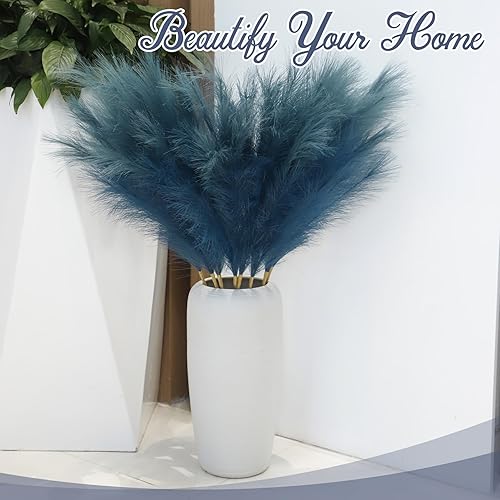 Miniatura 5 de 8 piezas de hierba sintética de las pampas de 38 pulgadas38.2 in de alto, pompas artificiales grandes, esponjosas, flores, florero, relleno para el