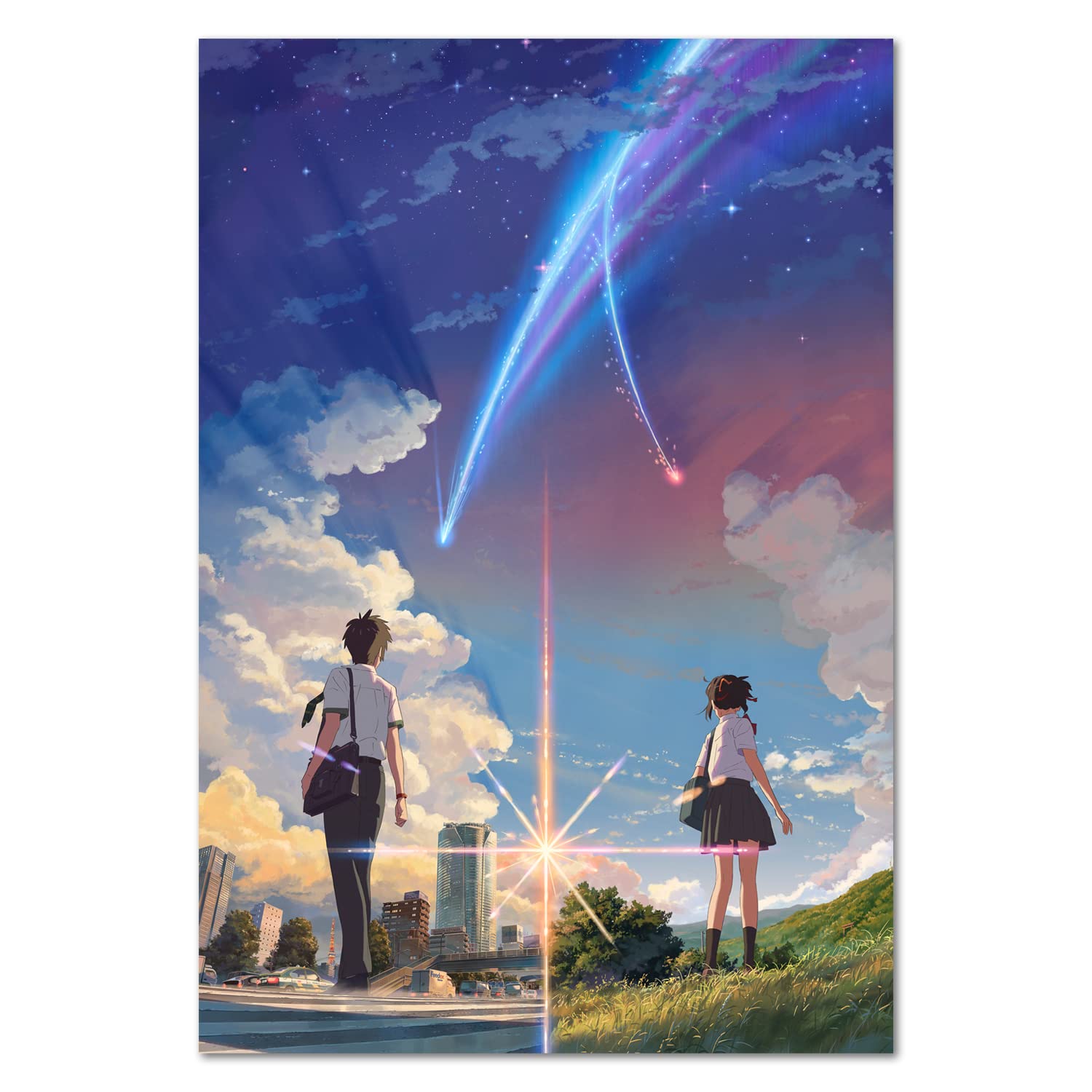 Your Name Anime Poster | Kimi no na wa | Taki and Mitsuha Key Art | Unframed Version (13x19)