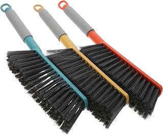 3 Piezas Cepillos de Mano con Mango y Cerdas Suaves para Limpieza de Sofás y Alfombras de Unidades Colores Vintage Verde Amarillo Limón y Naranja Herramienta Versátil para