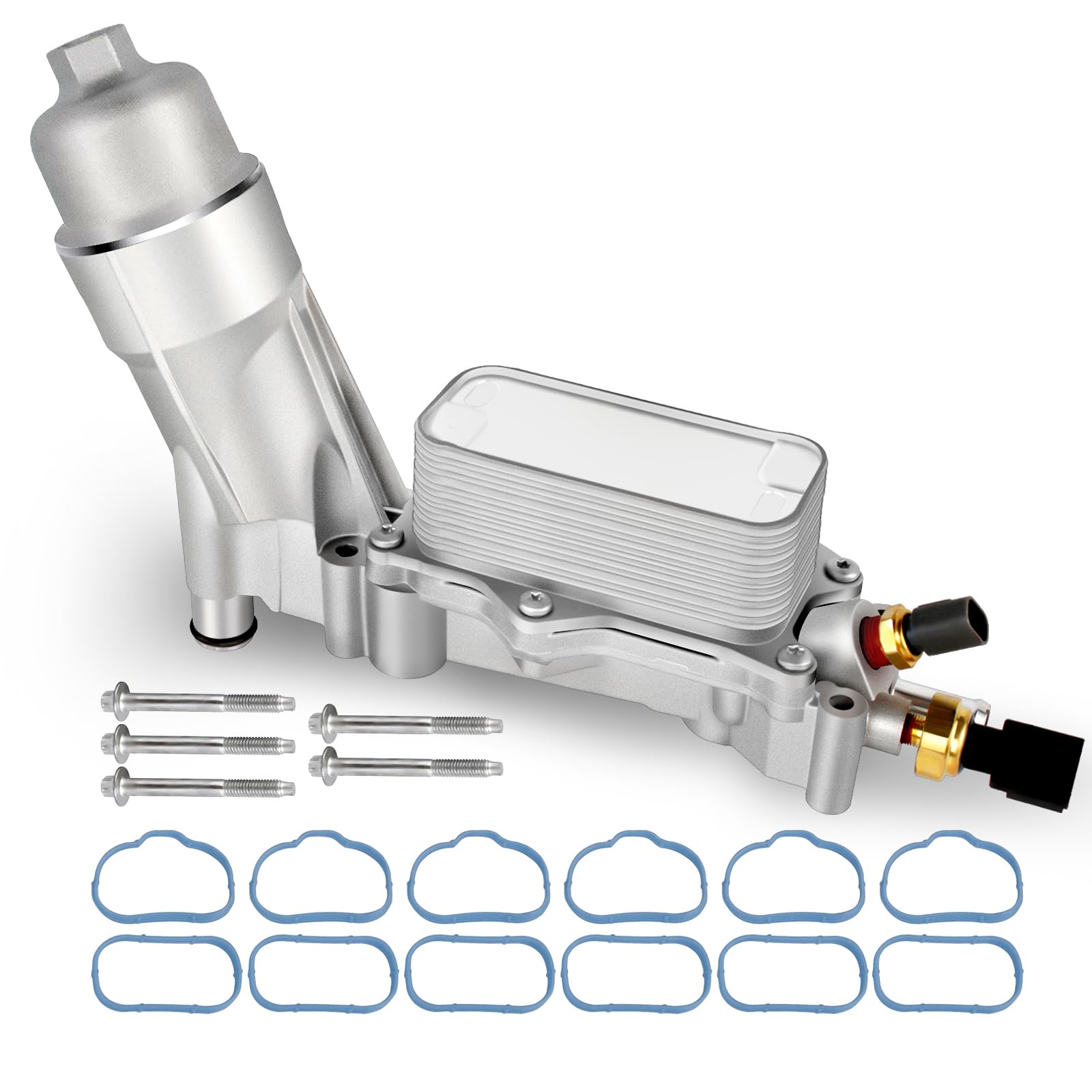 926-876 926-959 𝐔𝐩𝐠𝐫𝐚𝐝𝐞𝐝 Full Aluminum Engine Oil Cooler Filter Housing Kit Used for Dodge Ram Charger Challenger Journey Durango Avenger