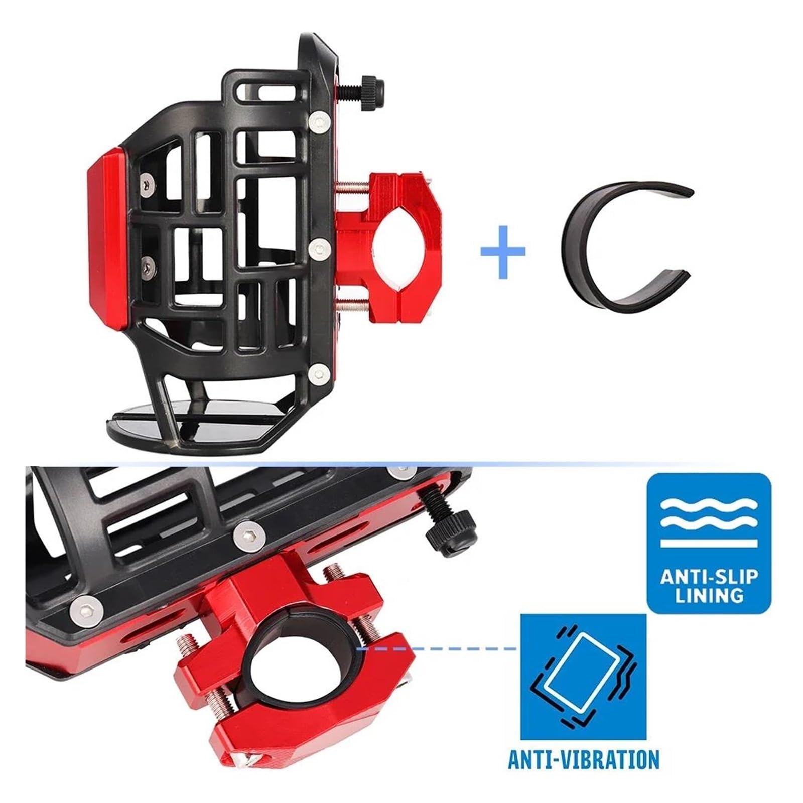 Portabidones Motocicleta para H PCX125 ADV350 ADV750 ADV160 ADV150. Portavasos para Bebidas, Botella De Agua Y Bebidas CNC para Motocicleta(Rojo)