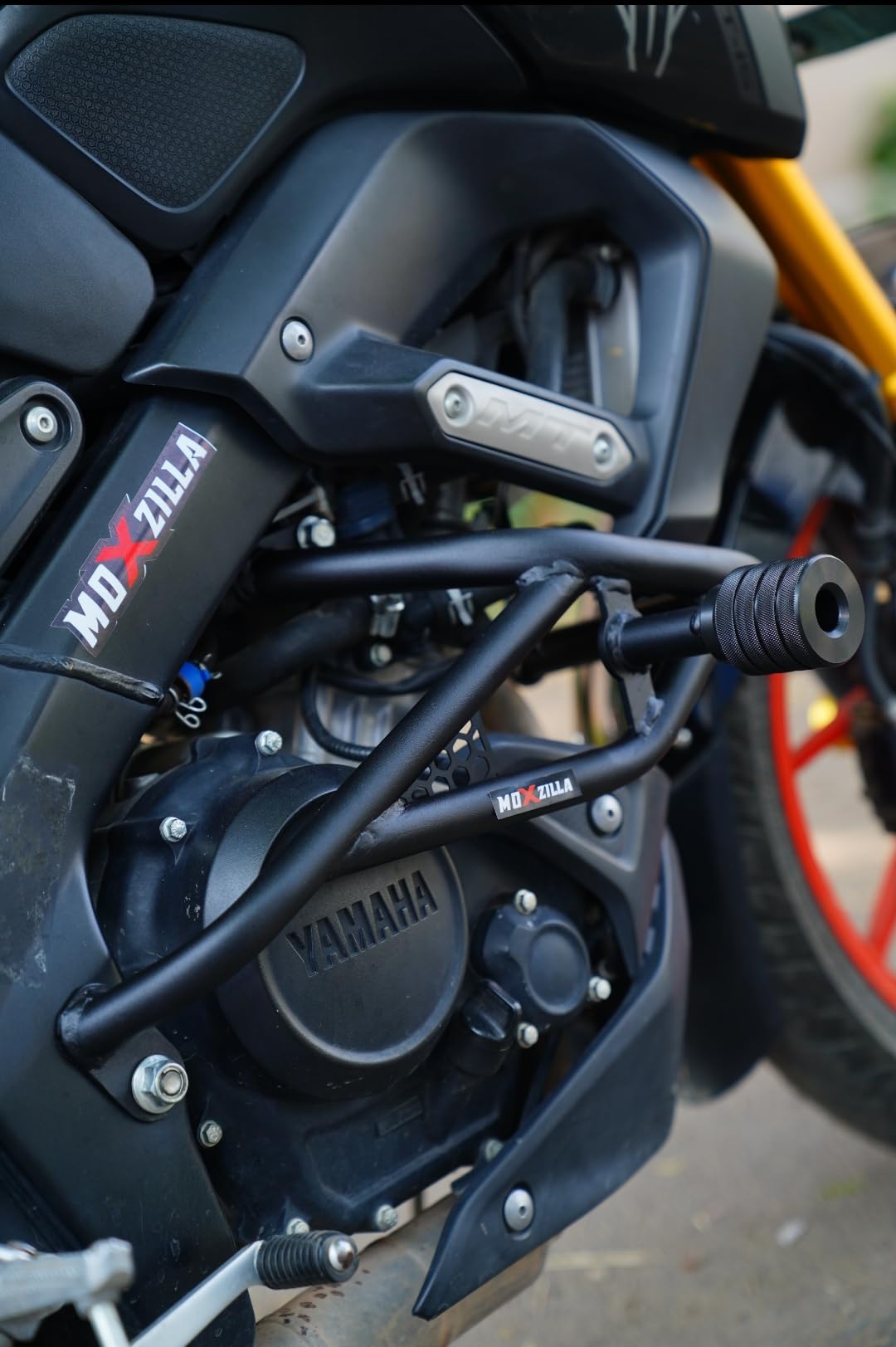 MOXZILLA Shark Crash Gurad for MT15 Bikes Suitable for All Models MT15 Bikes (Matt Black) - Image 6 thumbnail
