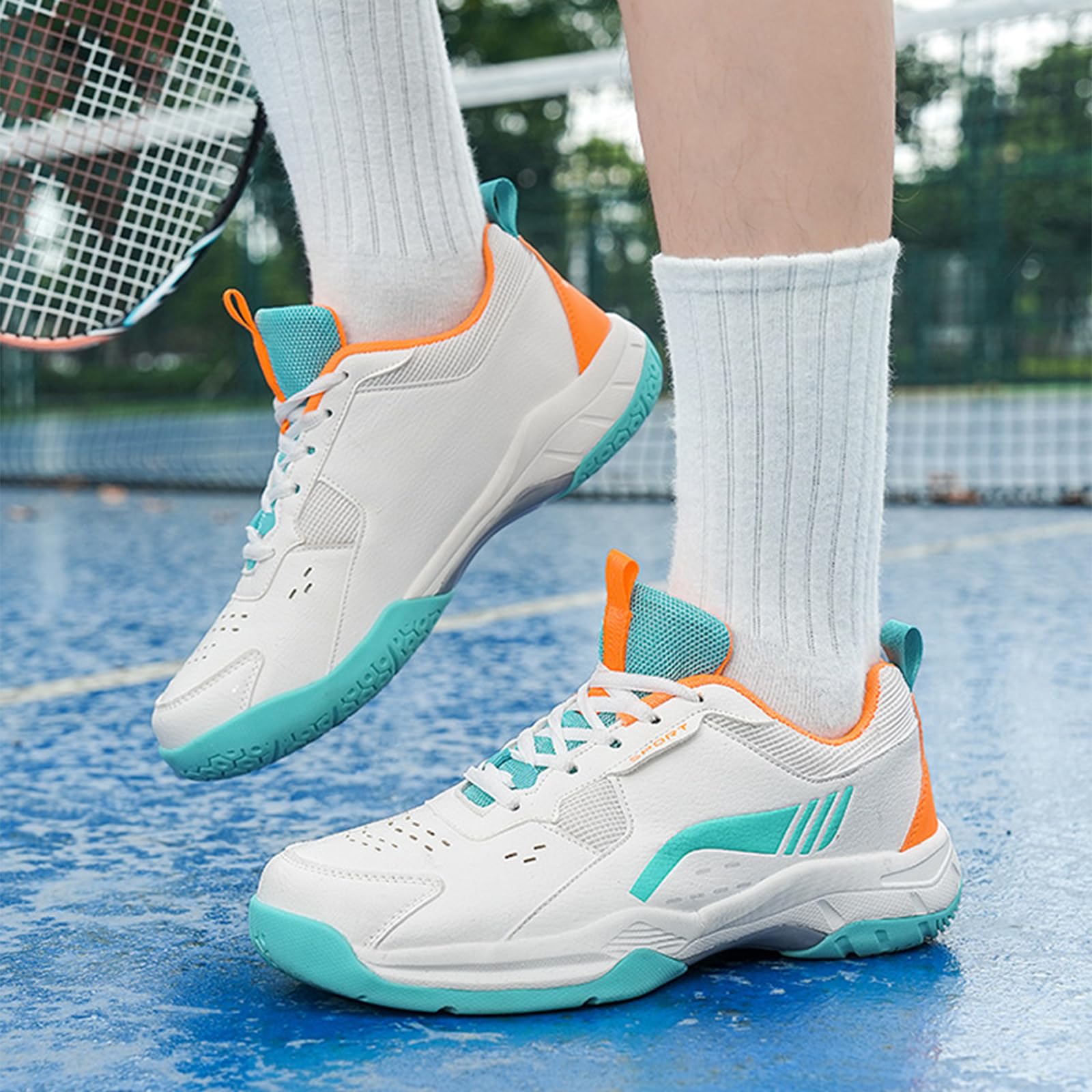 Buty do badmintona, buty halowe, rakieta, sportowe buty sportowe