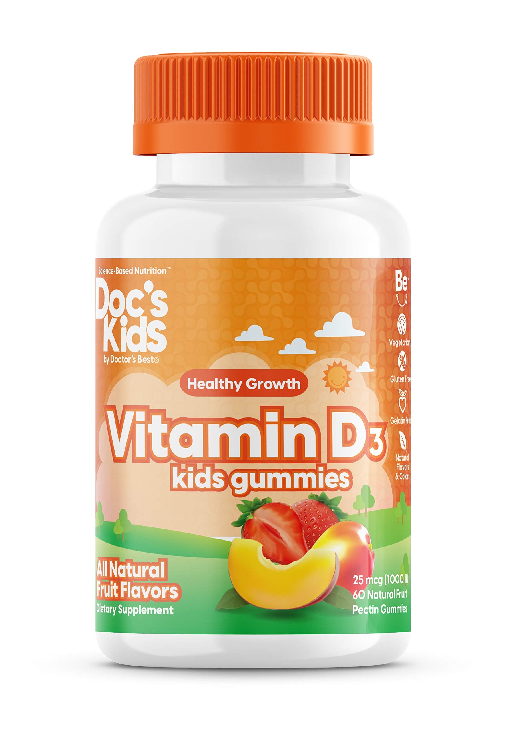 Doc's Kids Children's Vitamin D3 Gummies 1000iu, Supports Healthy Bones & Teeth, Immune Health, Calcium Absorption, 60 Count