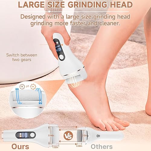 Miniatura 2 de AdamPark Removedor eléctrico de callos para pies, herramientas de pedicura recargable, kit de cuidado de pies, kit de removedor de callos portátil