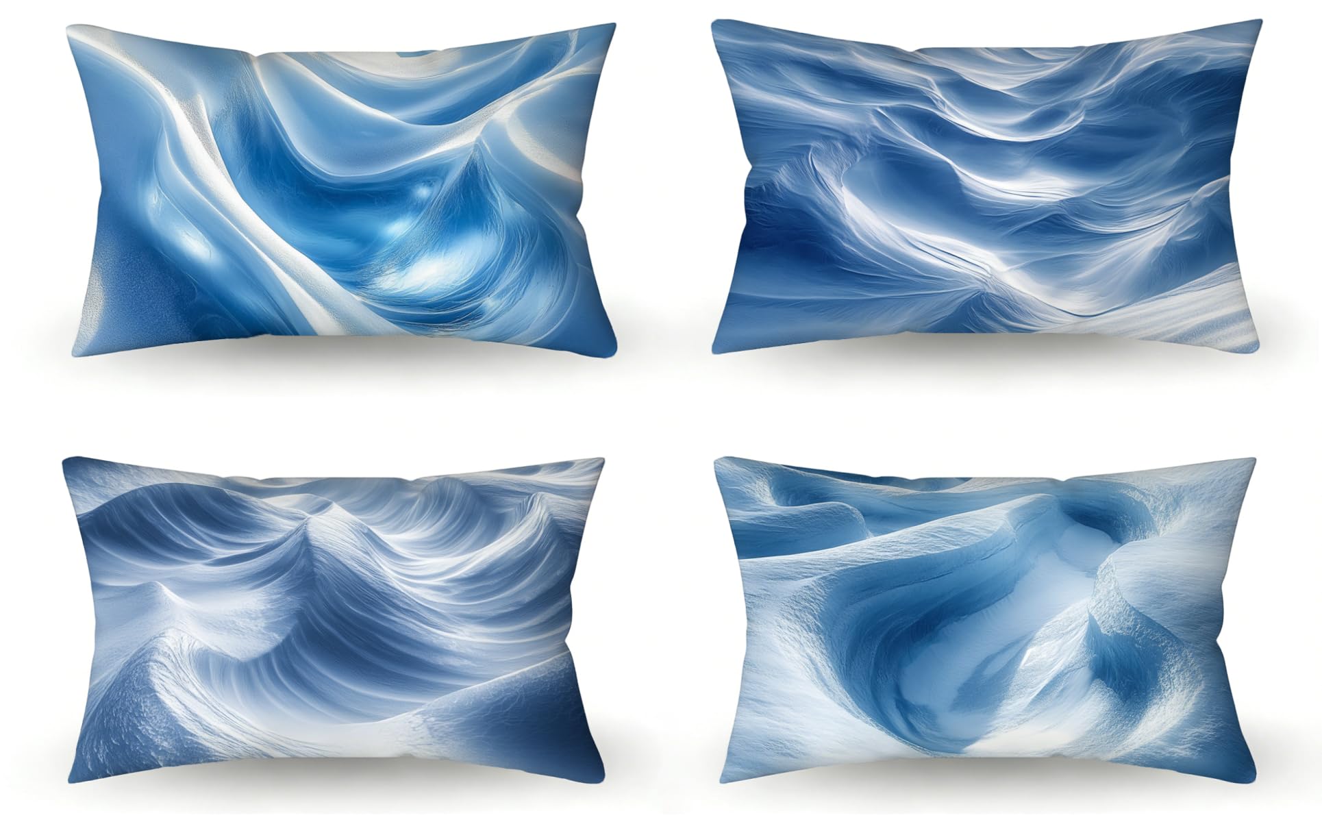 Coussin de jardin bleu azur et housse 50x80 en lin abstrait pour embellir votre terrasse au printemps