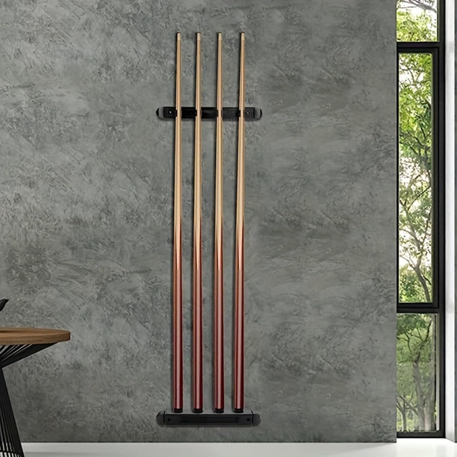 Soporte de pared para tacos de billar, soporte para tacos de billar | Porta tacos de billar de madera dura con 4 clips para taco – Soporte de billar de madera dura, soporte para tacos de billar R