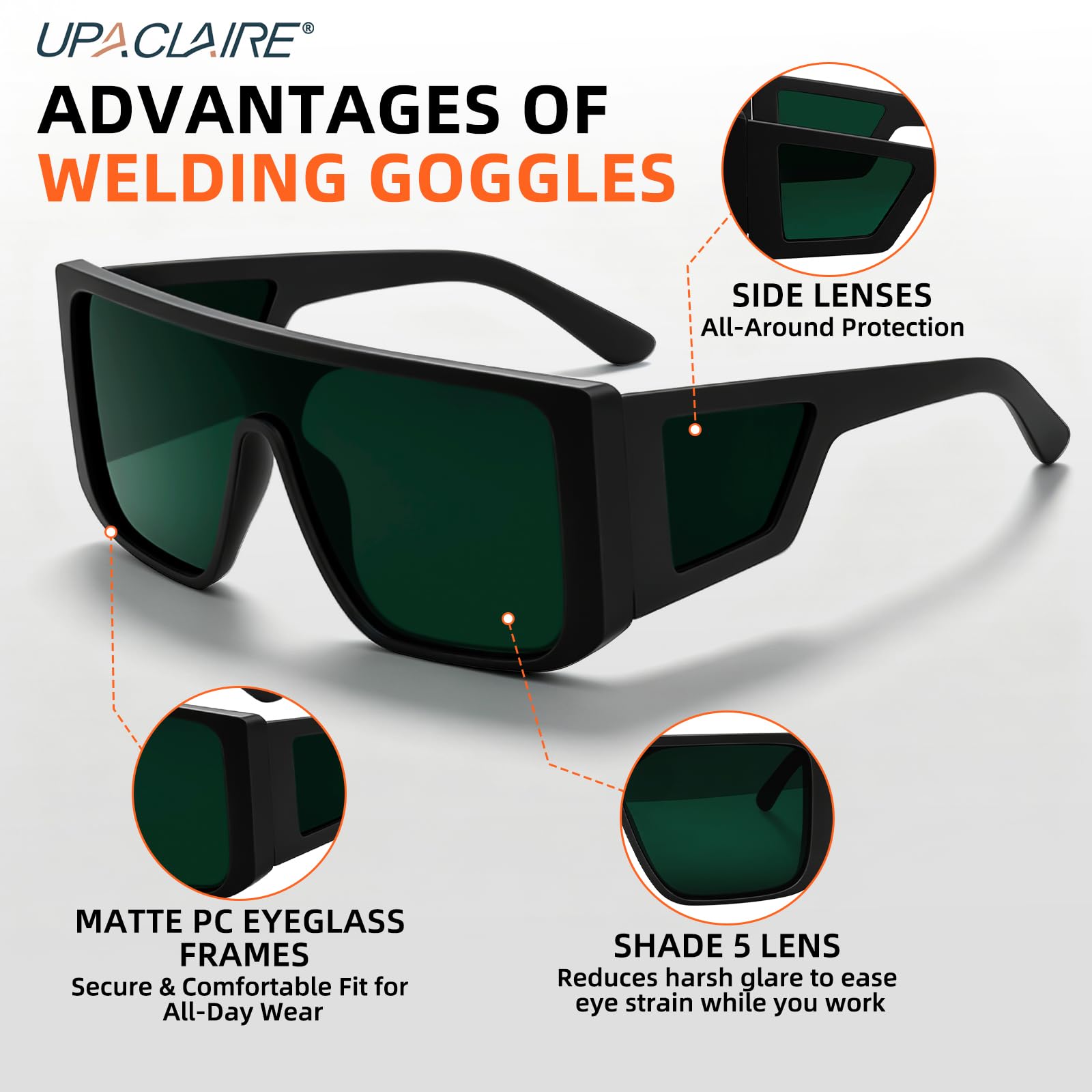 Lunettes de soudage enveloppantes, lunettes de soudage IR 5