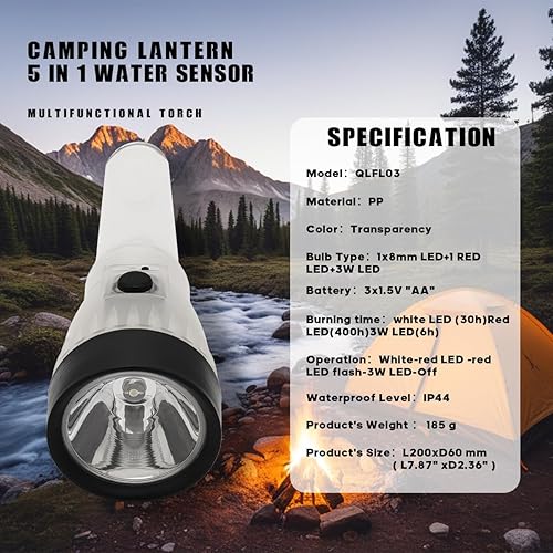 Miniatura 7 de Lámpara de campamento 5 en 1, linterna de emergencia, sensor de agua al aire libre, equipo de supervivencia y suministros, luz de tienda de campaña,