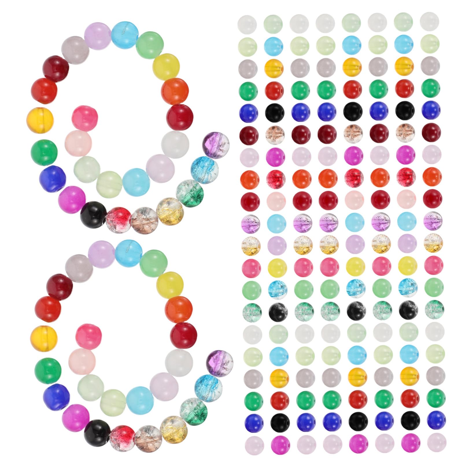 1 Caja Colección Color Vidrio Multicolor Pulseras Sueltas Arcoíris Cristal Collar Diseños Collares Para Amistad Kit De Cuentas Fabricación De Pulseras Materiales Crackle