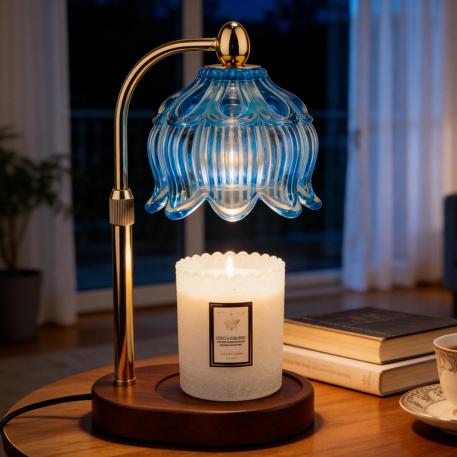 Lampada scaldacandele con timer e regolatore di intensità - Scioglitore elettrico per candele profumate con 2 lampadine, compleanni e inaugurazioni di casa
