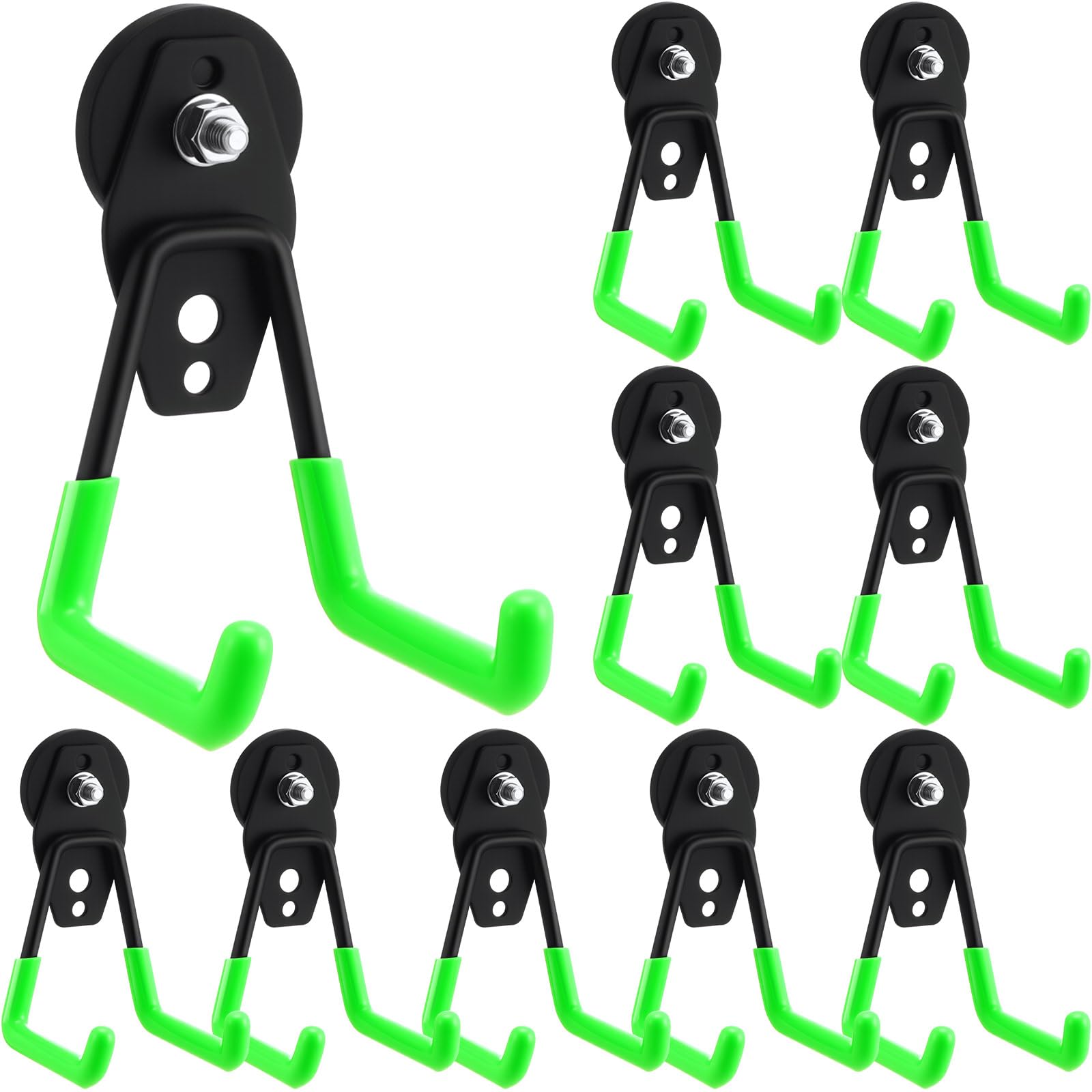 Landhoow 10 Pcs Large Magnetic Hooks Heavy Duty Magnet Hooks, Green