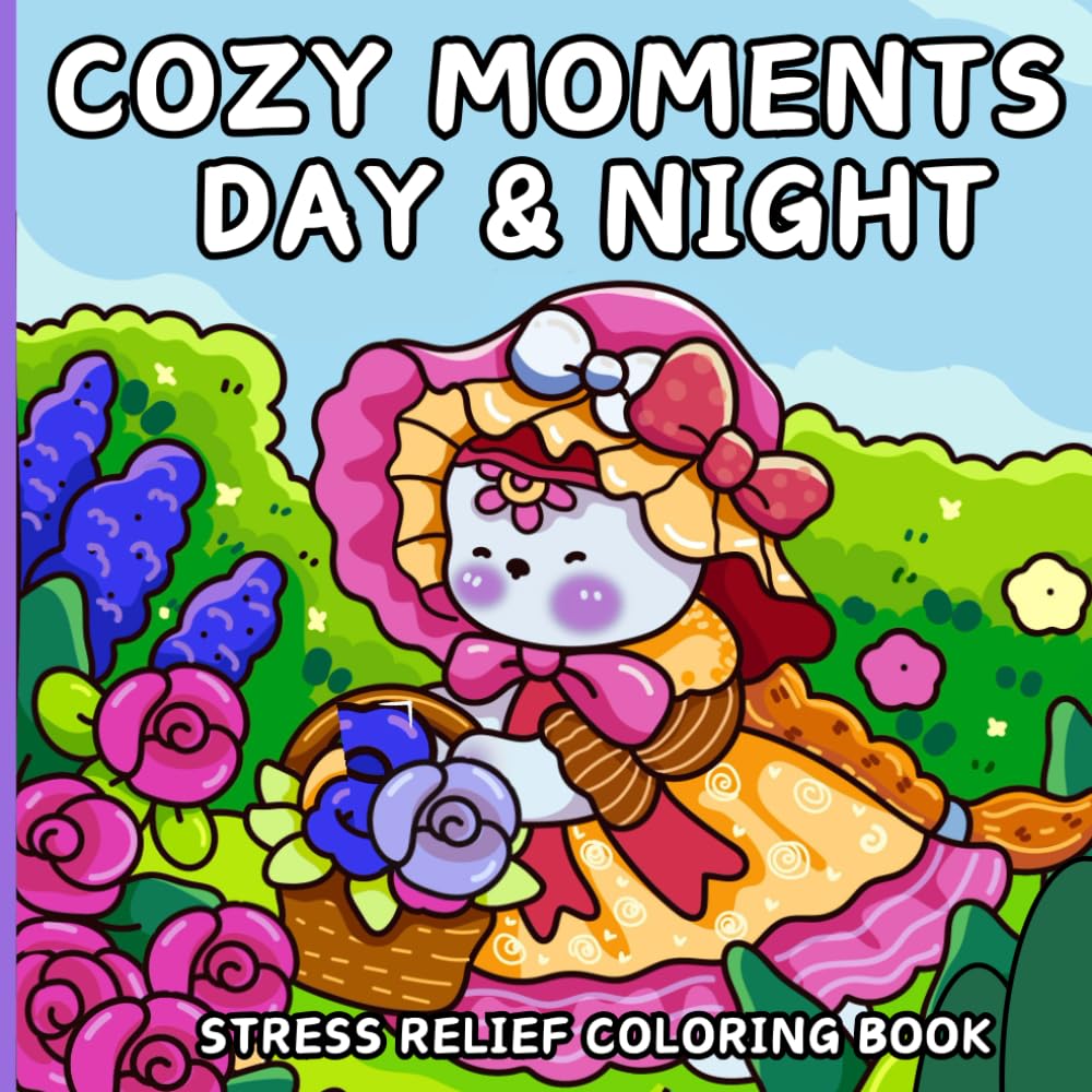 Cozy Moments Day & Night: Bold & Easy Coloring Book of Garden Joy, Sweet Home Scenes & Cozy Evenings