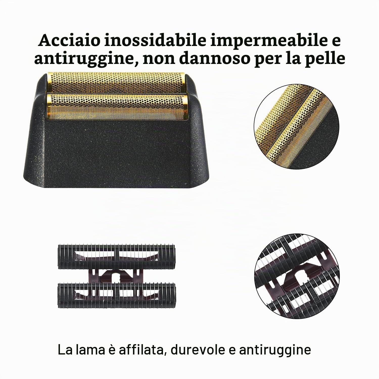Lamina di ricambio per testine Wahl 7031-100 e 7043-100 | nera, confezione da 4 pezzi