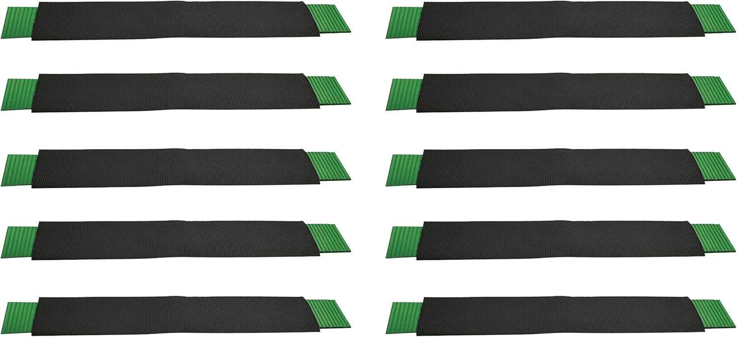 Mega Cargo Control 2" x 12" Sliding Sleeve Protectors for Towing Straps, Winch Tie Downs, Cargo Straps - Protective Sleeves (Black, 10 Pack)