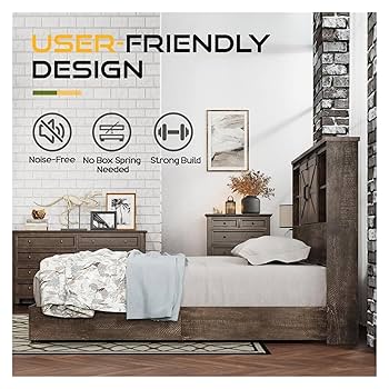 【326】woody press（TH2）31NAT Amazon.com: DUORUIMI King Size Wood Platform Bed Frame with