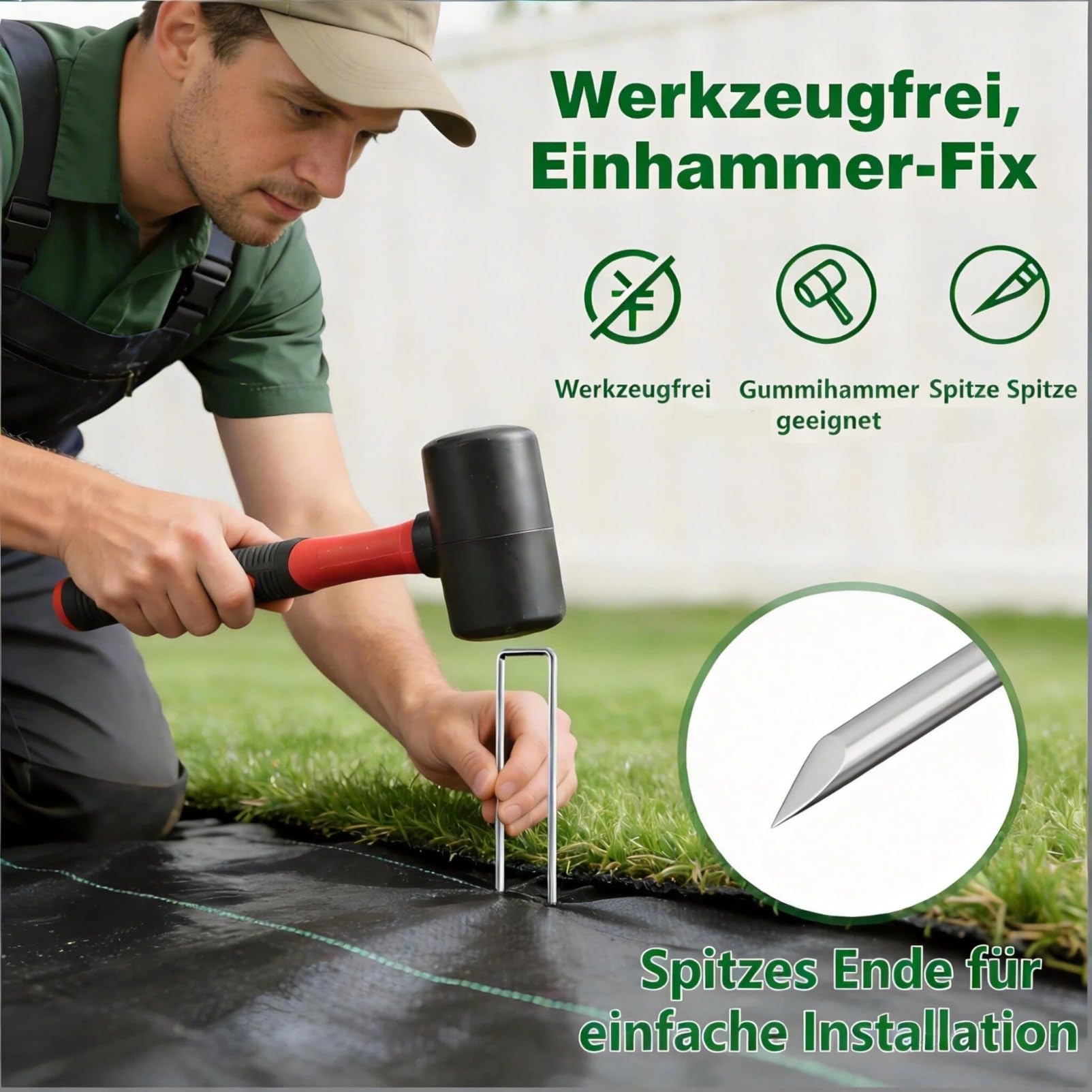 Amagabeli Anti-Rost Erdanker Aus Gehärtetem Stahl Gartenheftklammern Bodenanker für Unkrautvlies Gartenvlies Zaun (500 Stück X 150mm)