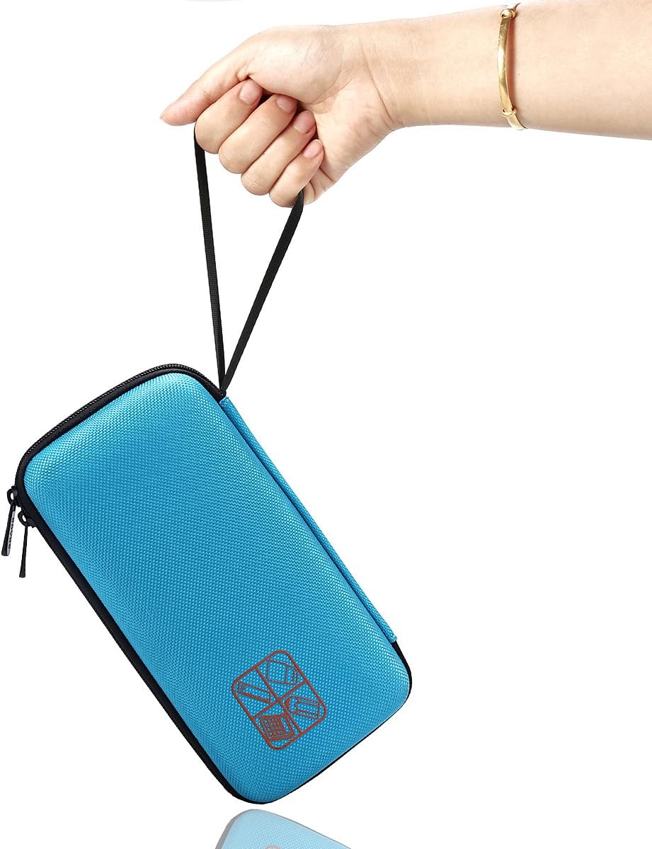 BOVKE Hard Graphing Calculator Carrying Case Replacement for Texas Instruments TI-84 Plus CE/TI-83 Plus CE/Casio fx-9750GII, Extra Pocket for USB Cables, Manual, Pencil, Ruler and Other Items, Blue