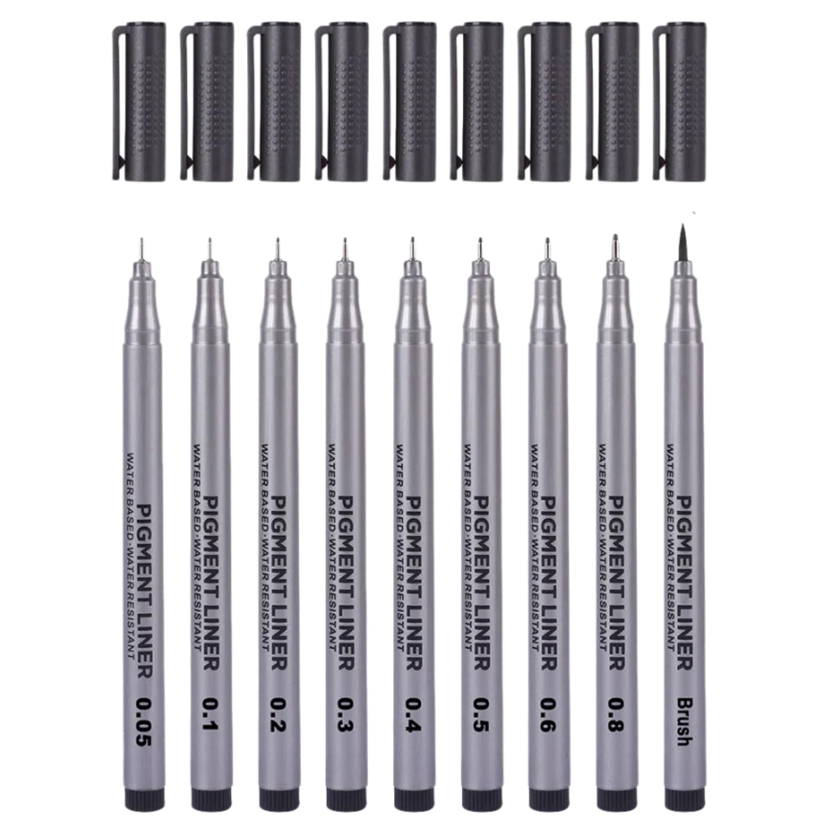 Jravezt Drafting Pen 9-Piece Set, Ultra-Fine Needle Water-Based Pen, Line Thickness 0.05-1.0mm, for Sketching, Illustration, Waterproof, Quick-Drying, Easy to Write, for Manga, Sign, Line Art : Office