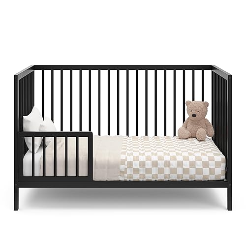 Miniatura 29 de Graco Teddi Mini cuna convertible 4 en 1 con colchón resistente al agua (blanco/madera flotante), certificado GREENGUARD Gold, colchón de 2.75