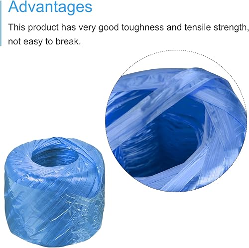 Miniatura 4 de MECCANIXITY Cuerda de plástico de nailon de poliéster para el hogar para embalar manualidades de jardinería, 1,476.4 ft de longitud total, azul