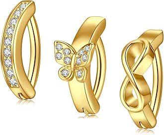 LAURITAMI 14G Clicker Belly Rings Surgical Steel Belly Button Ring CZ Navel Rings Gold Barbell Body Piercing Jewelry for Women 10mm