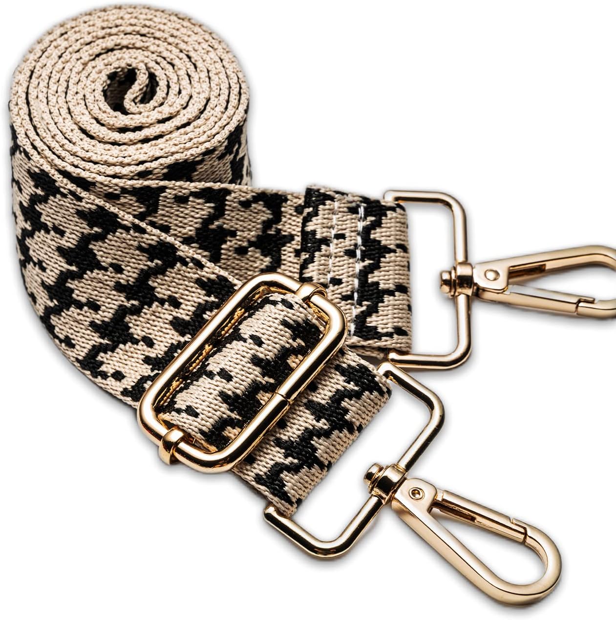 Scrodcat Wide Purse Straps Replacement Crossbody Adjustable Belt for Shoulder Strap Bag Strap Handbag Canvas (Wide:1.5inch, Houndstooth Gray)