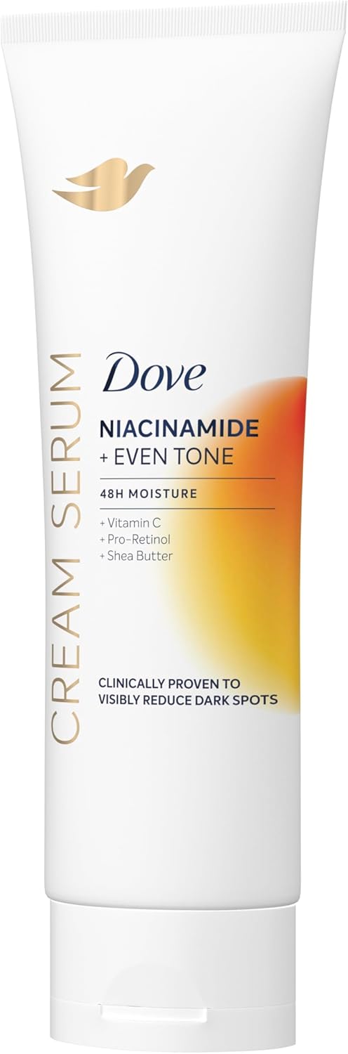Dove Body Cream Serum Niacinamide + Even Tone for Dark Spots and Uneven Tone with Vitamin C, Pro-Retinol and Shea Butter Lotion, 8 oz