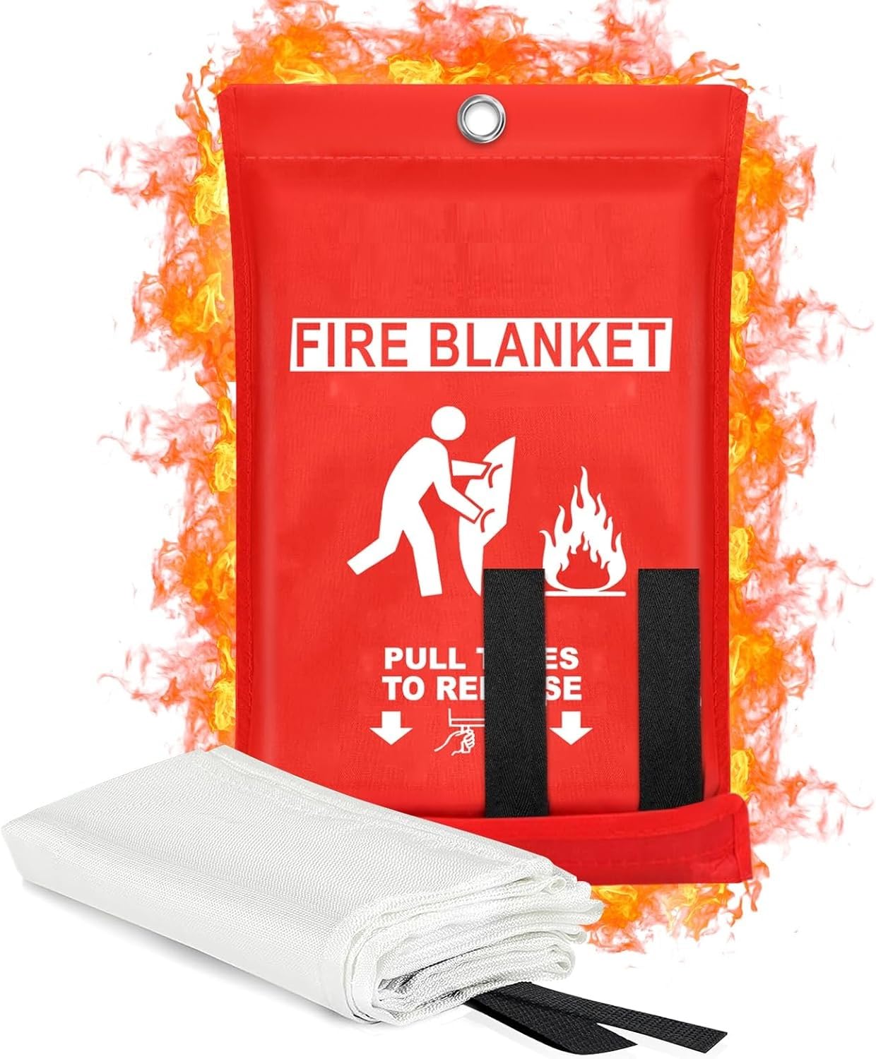 Emergency Fire Blanket, Fire Extinguisher Blanket, Fire Suppression Fabric Flame Retardant Towel Flame Safety Cloth for Home, Kitchen, School, Grill, Car, Office, Warehouse(40” x 40”)