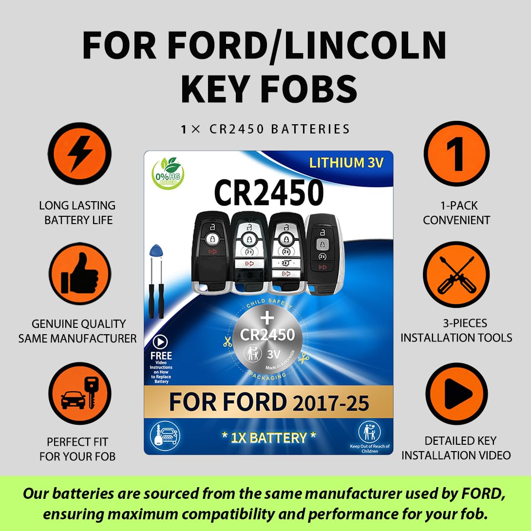 Key Fob Replacement Batteries for Ford/Lincoln - Product View