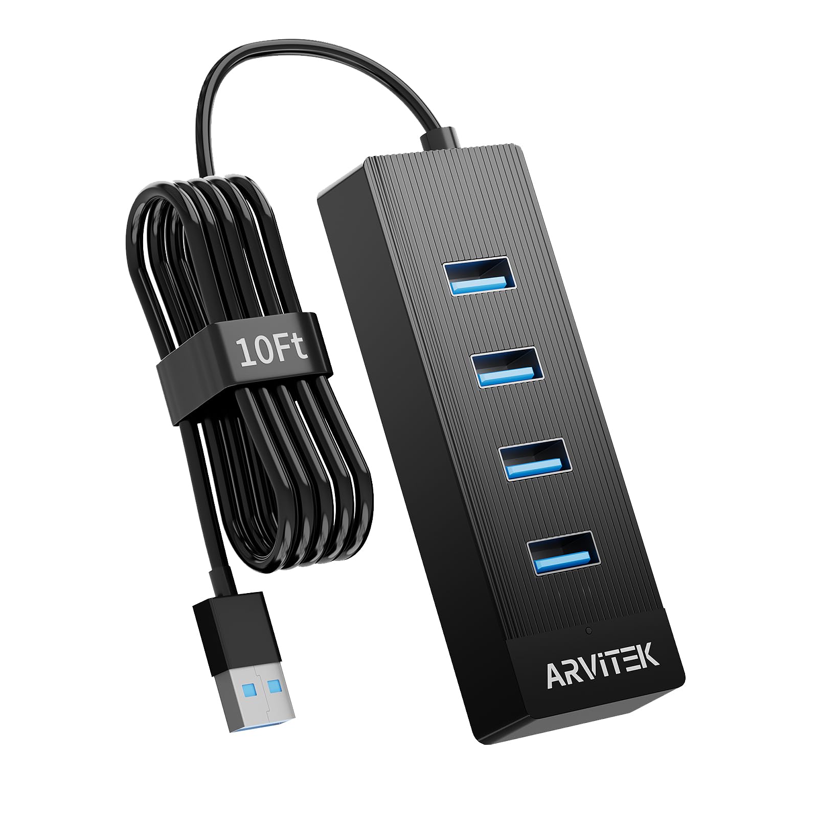 10Ft 4-Port USB 3 0 Hub for Desktop USB Extender Hub 5Gbps USB Multiport Adapter USB Splitter w