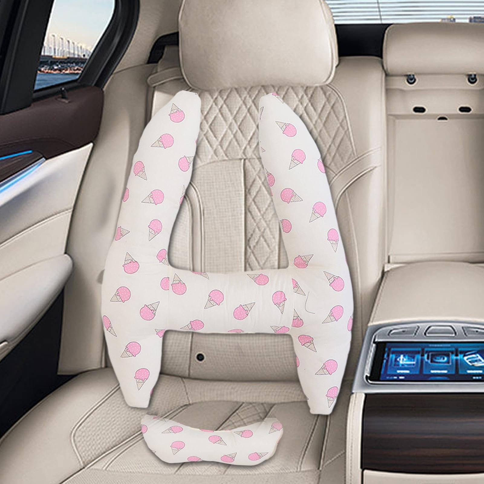 Apoyo para reposacabezas de Coche para niños, Almohada de Cuello con diseño de curvatura para niños, Almohada de avión Transpirable, Lavable a máquina, reposacabezas de Coche para avión, Cuello
