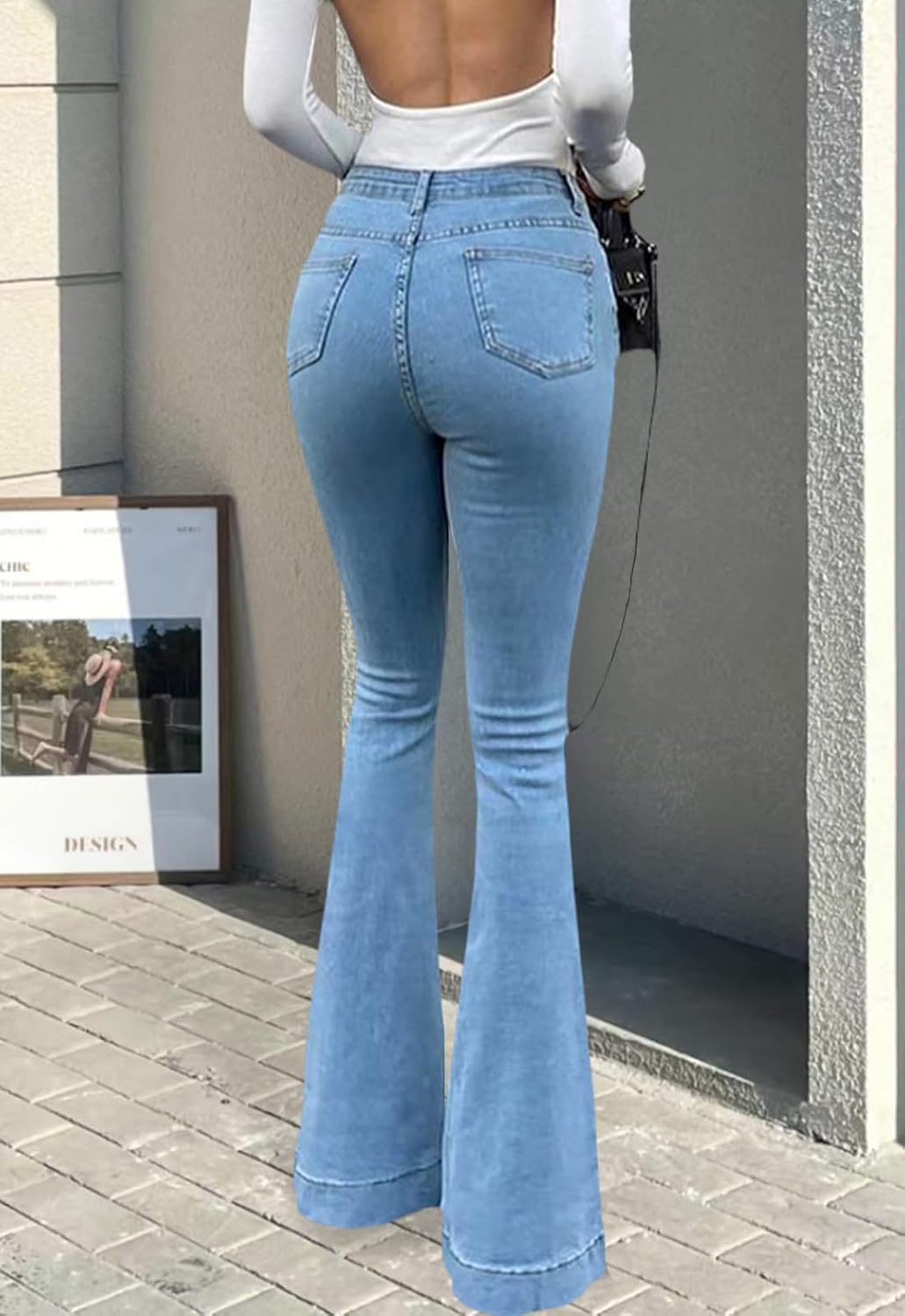 CutieLove Women's Bell Bottom Jeans High Waisted Stretchy Flared Denim Pants - Image 6