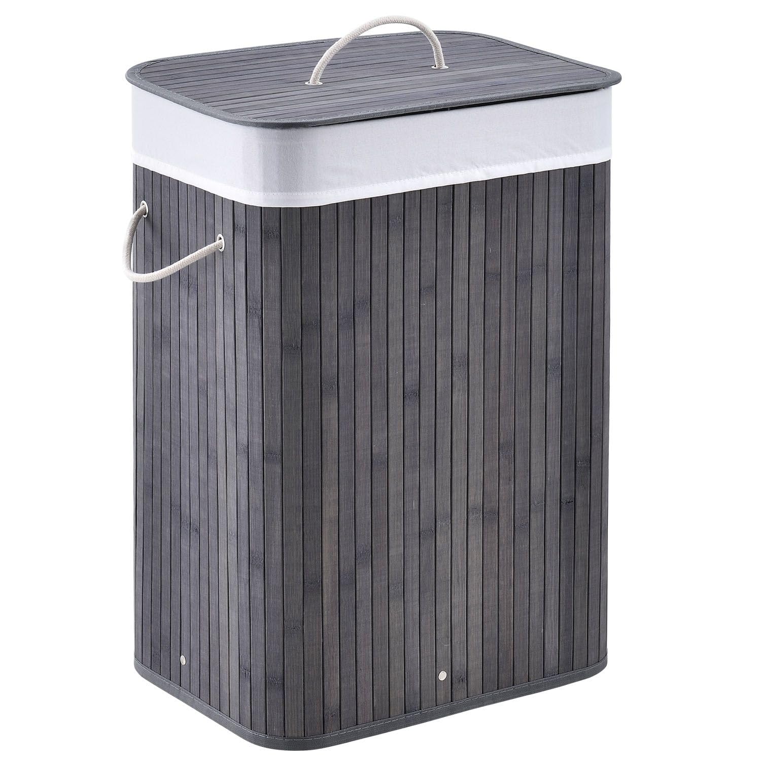 2dekans | Bamboe Wasmand Curly - 55 Liter - Bruin - Incl