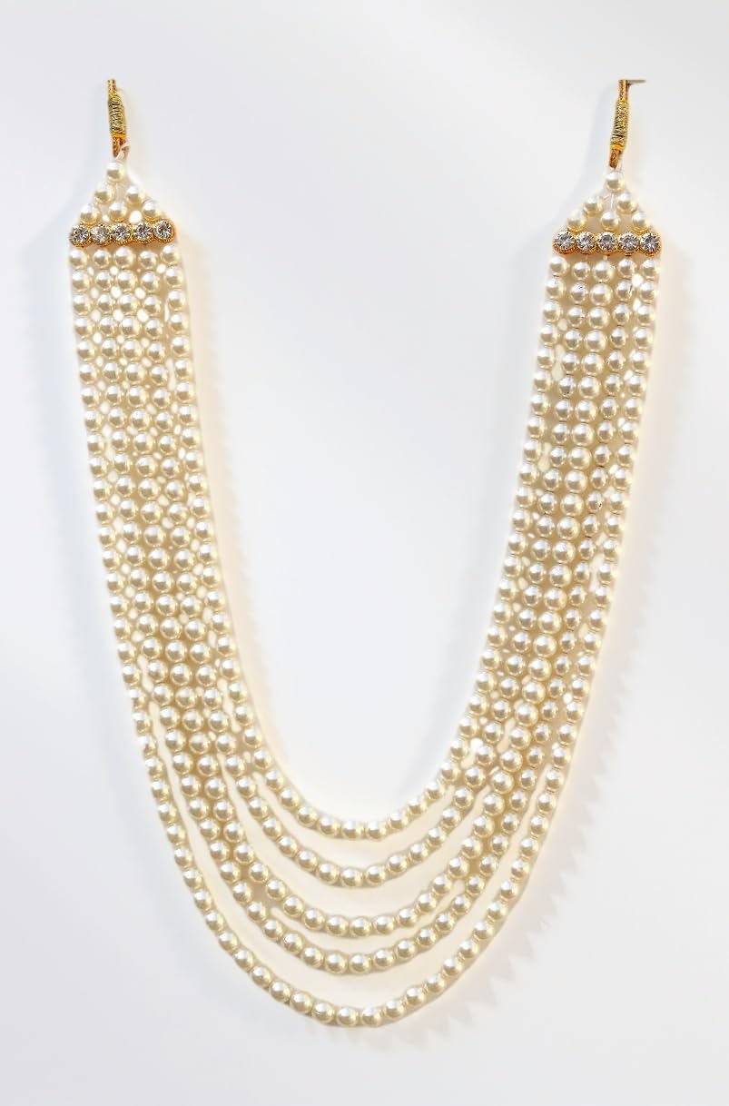 OneStoreIndia Men's, Women's Handmade Pearl Stone & Studded AD (American Diamond) Necklace Jewellery (DM - 7817)