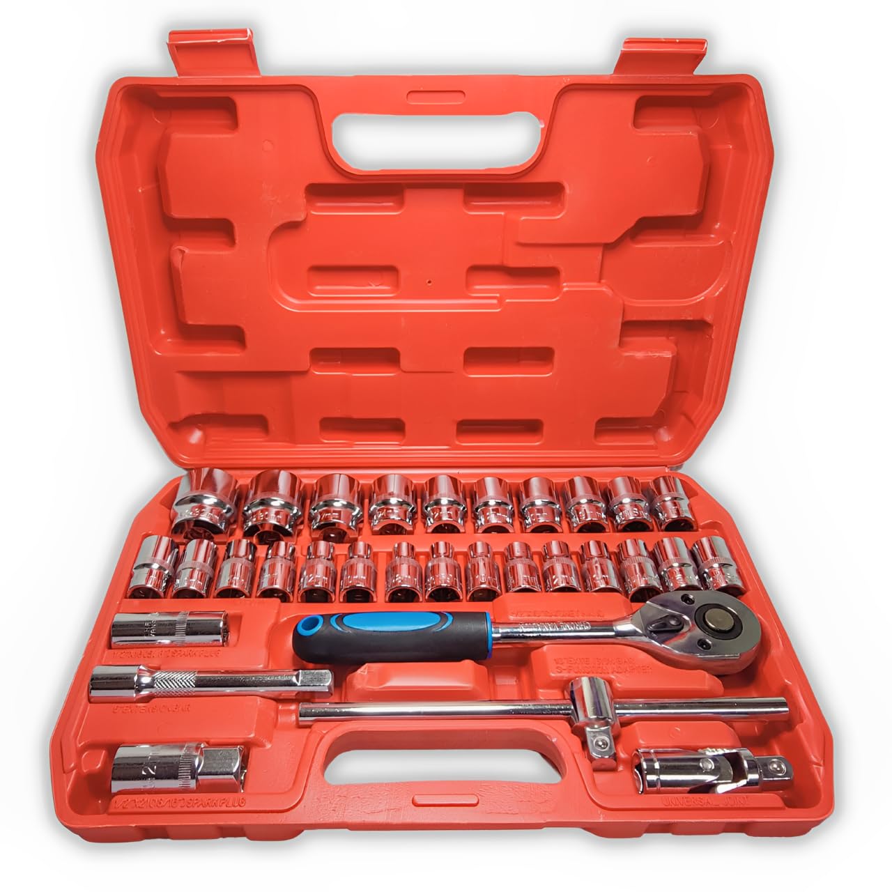 ziodic 32Pcs Heavy 1/2" inch Combinational Ratchet Socket Wrench Spannar Tool Goti Set with Carry Box for Automobiles/Bike/Car Repair Tool Kit Socket Set (Pack of 32) (32pc in Red box) (B0D211ZNDS) Amazon Price History, Amazon Price Tracker