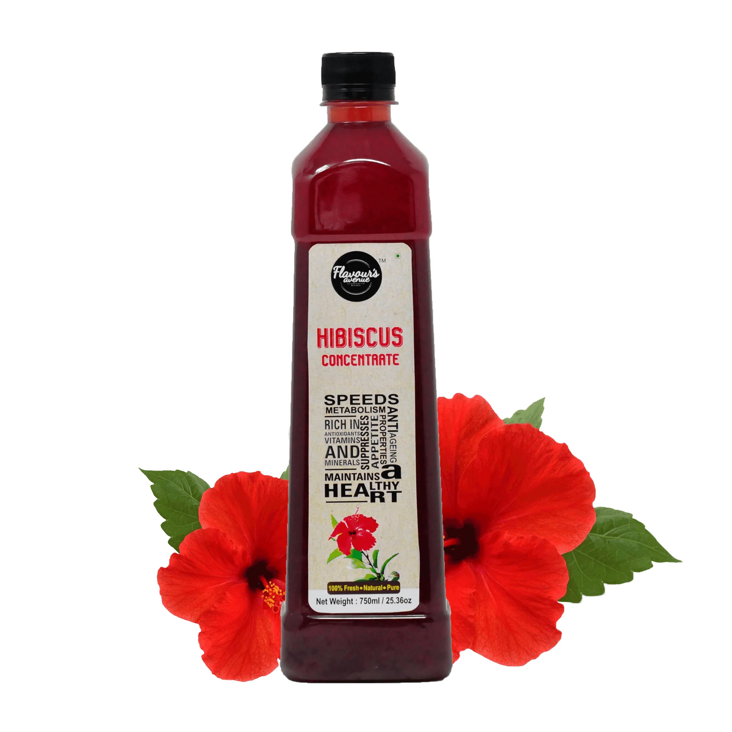 FLAVOURS AVENUE - Hibiscus Juice Concentrate, 100% Natural, 750ml Makes 18 Drinks, Concentrate for Iced-teas/Hot Tea/Cocktails/Mocktails (B08P7M18SN) Amazon Price History, Amazon Price Tracker
