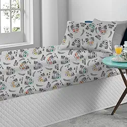Jogo de Lençol Portallar Kids 70% Algodão Solteiro Truk Road Gray