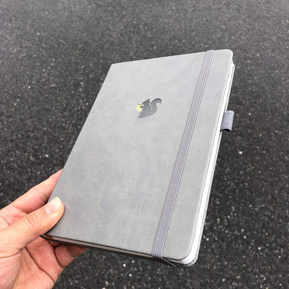 Carnet Skirrel Bullet Planner Dot Grid Notebook Journal et Sketkbook - Puce Cuir, Papier épais de 160gsm Carnet