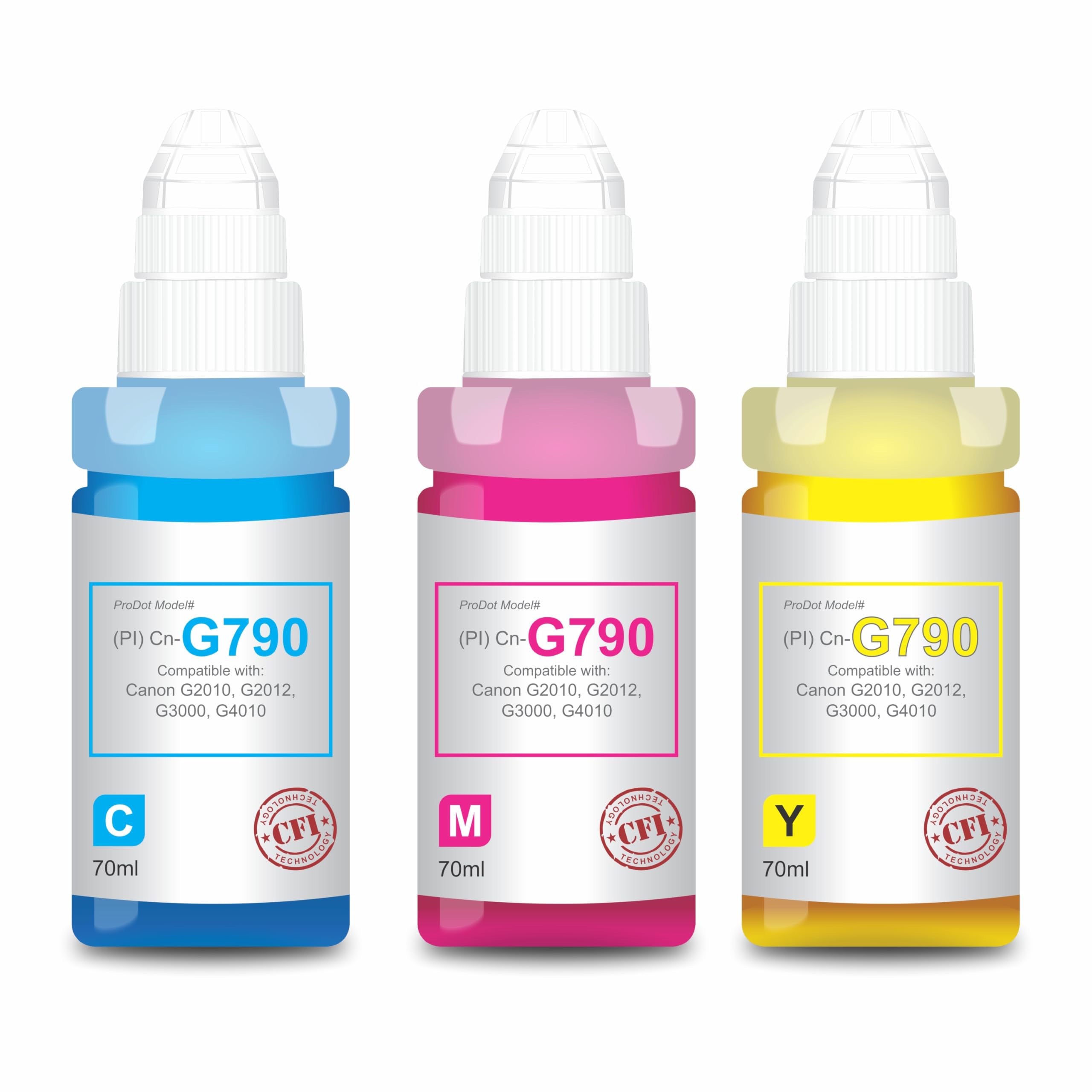 ProDot ProSeries Cn-G790 Inkjet Ink Refill Compatible with Canon Pixma G1000, G1010, G2000, G2010, G3000, G3010, G4000, G4010 Ink Tank Printers (70 ml, C/M/Y)-image-48