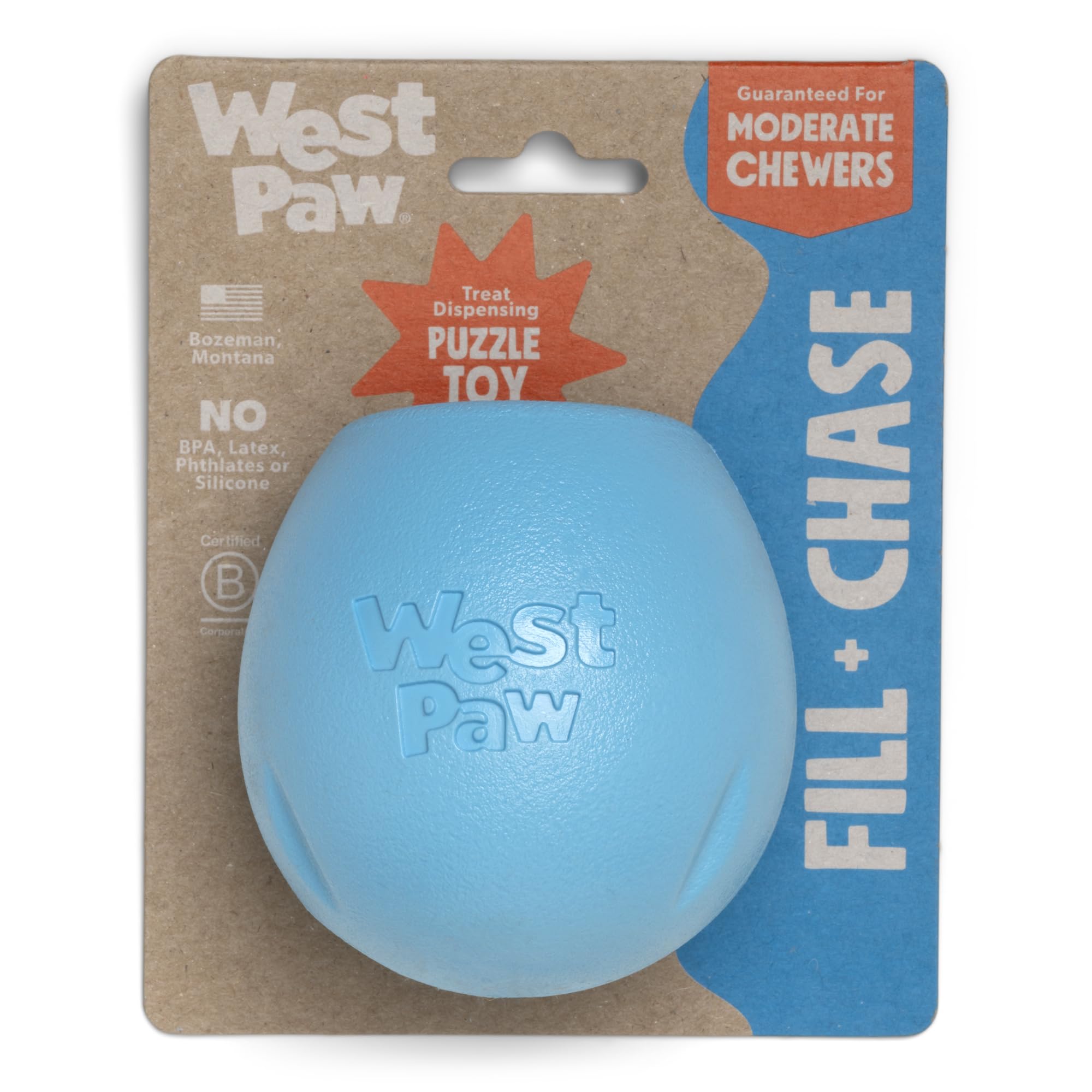 WEST PAW Zogoflex Rumbl Treat-Dispensing Dog Toy – Interactive Slow-Feeder Chew Toys for Dogs – Dog Enrichment Toy – Dog Toy for Moderate Chewers,