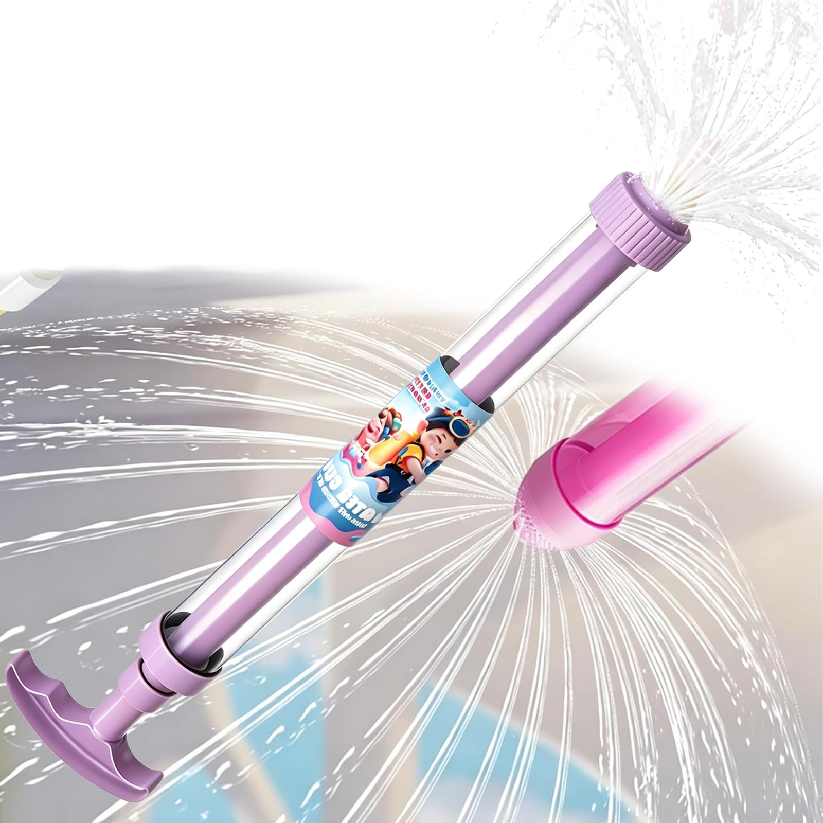 Firework Water Gun, 4PCS Romantic Firework Style Water Spray Toy, High Pressure Pull-Out Sprinkler Spray Toys, Water Firework Sprinkler for Outdoor Pool Beach Garden Party Water Toys (1PC-D)