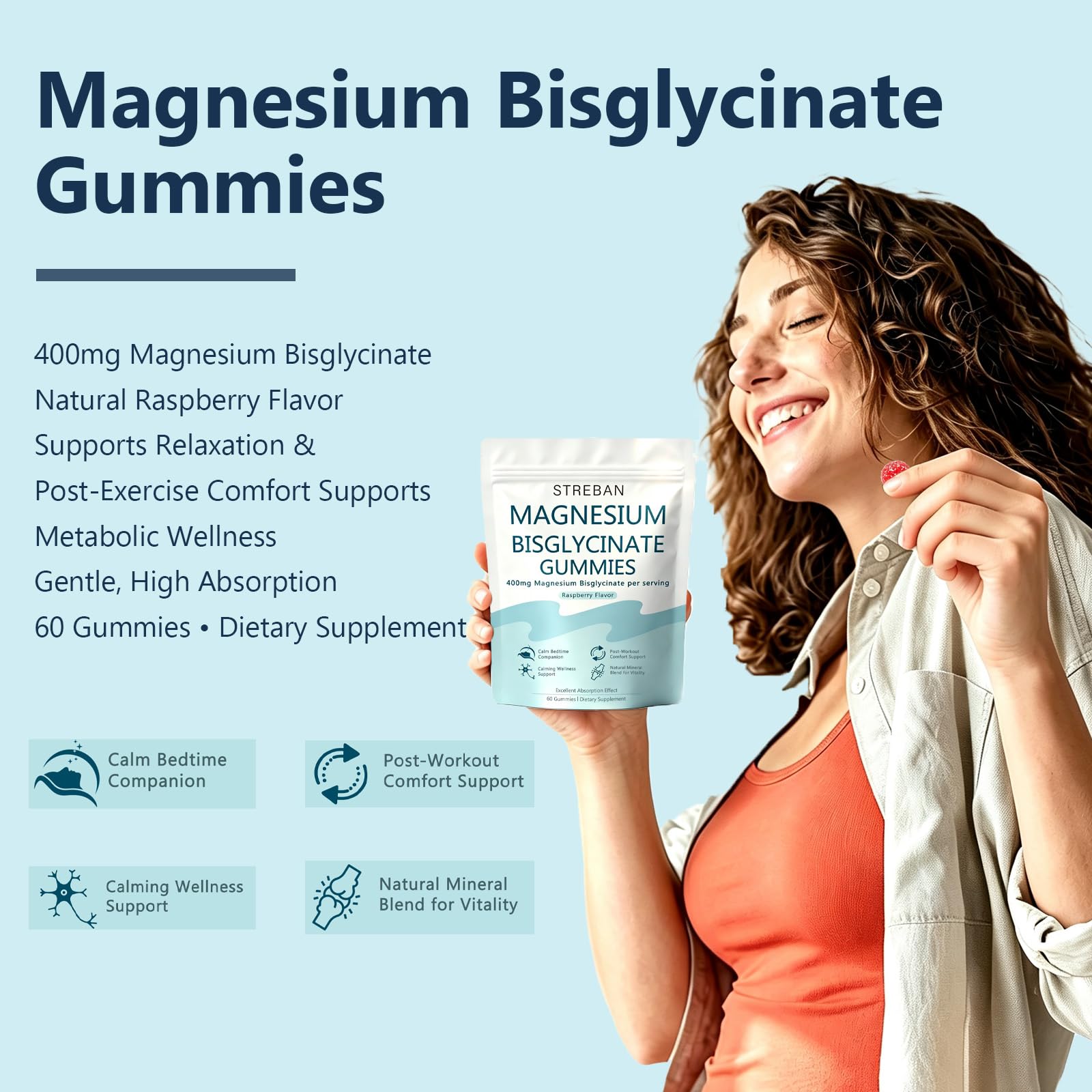 Magnesium Bisglycinate Gummies, 400mg Chelated Magnesium (1) — Amazon image 8
