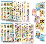 Loteria Fiesta Mexican Bingo Game Set in Spanish for 20 Players - 20 Playing Boards and Full Deck of Calling Cards