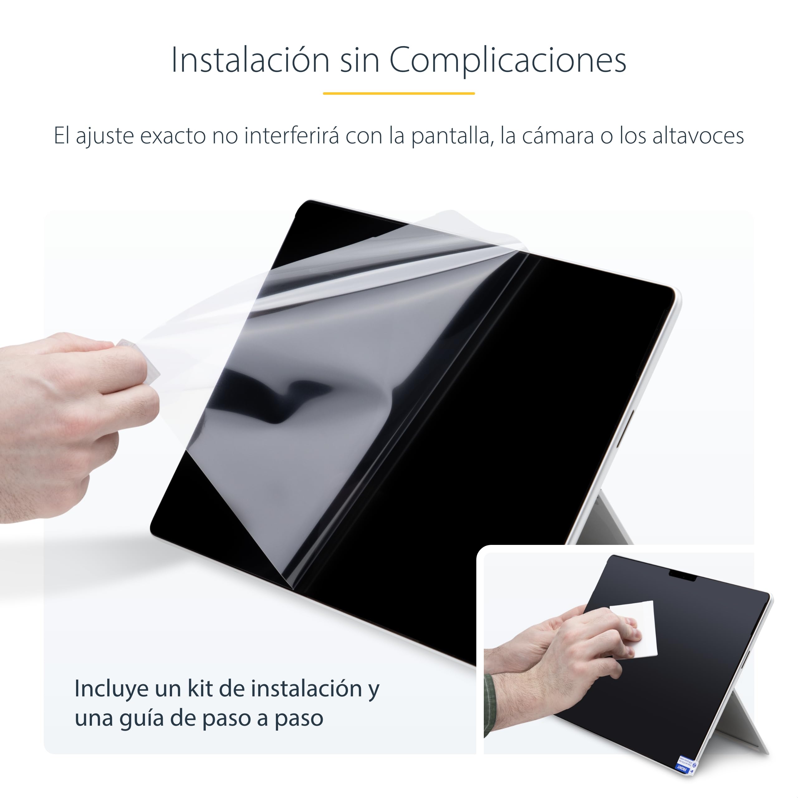 StarTech Filtro de Privacidad Táctil 4 Vías Horizontal/Vertical +/-30° Anti Luz Azul Mate para Surface Pro 8/9/X/11 de 13"